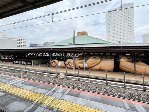 JR Ryogoku Station LED walls